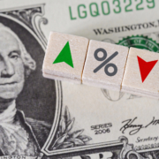 Dollar note with up down arrows